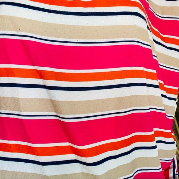 MICHAEL KORS Pink White Striped Side Tie Short Sleeve Tunic Blouse Top Shirt 3X - Picture 10 of 11